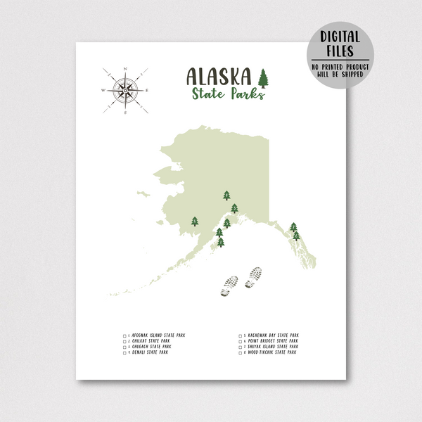 alaska state parks map-adventure map-gift for hiker