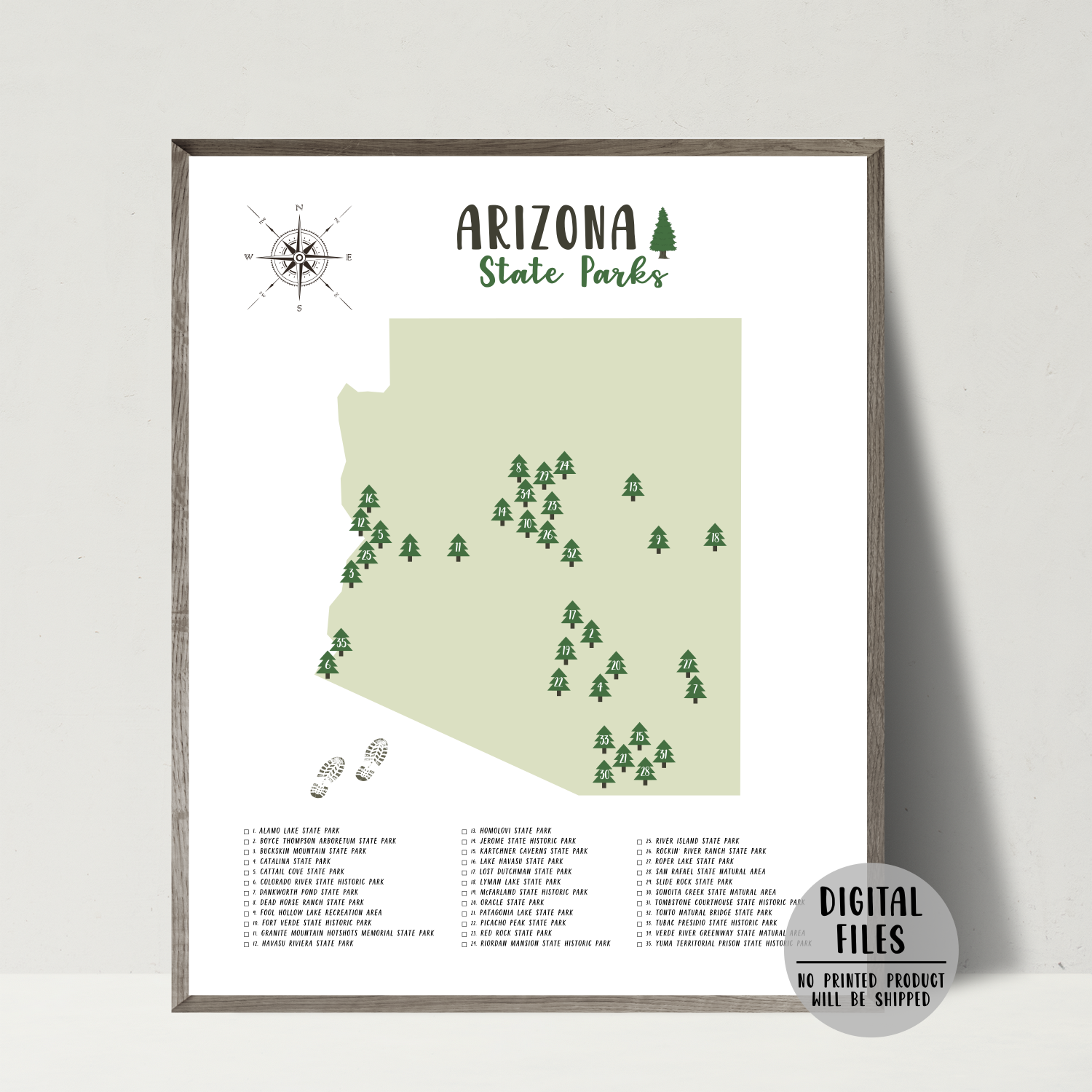 arizona state parks map-gift for traveler