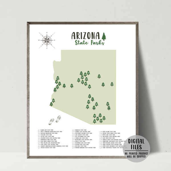 arizona state parks map-gift for traveler