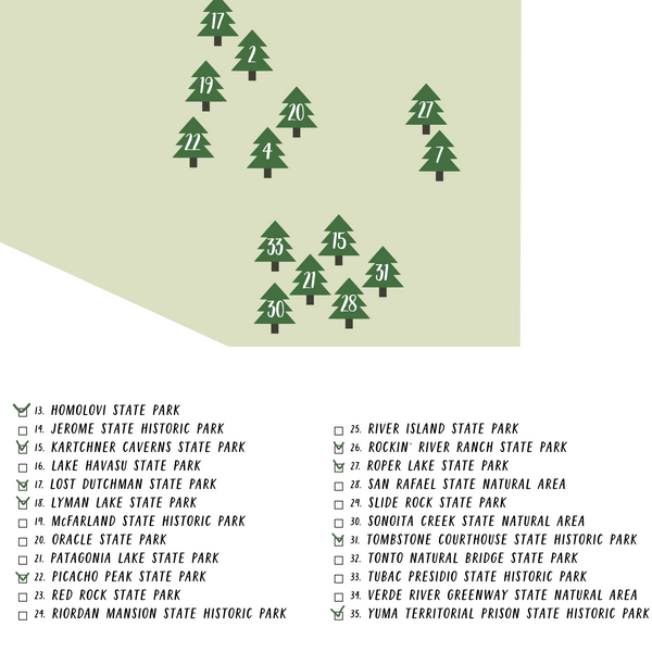 arizona state parks map-arizona state parks checklist