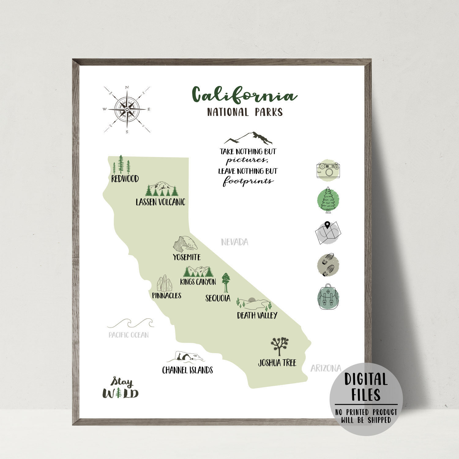 california national parks map-adventure gift ideas