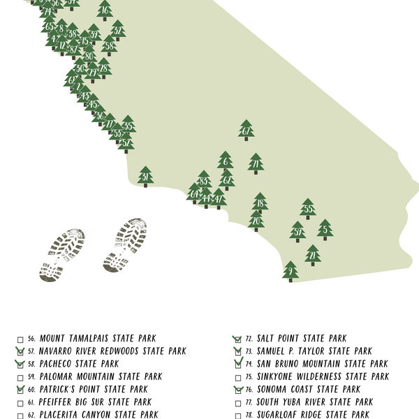 california state parks map-california state parks checklist