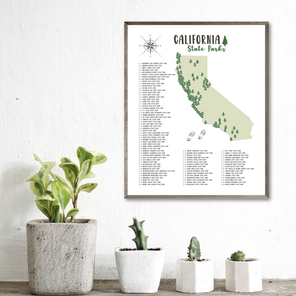 california state parks map-california state parks poster