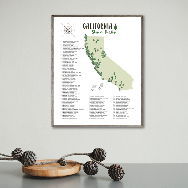 california state parks map print-gift for traveler