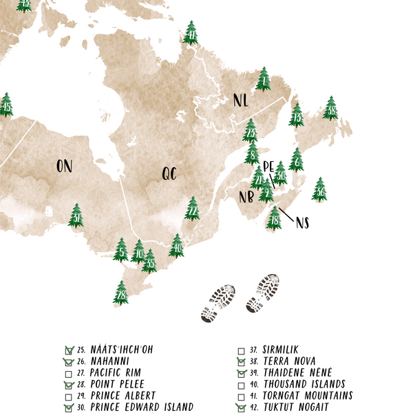 canada national parks map-canada national parks checklist-travel gift ideas