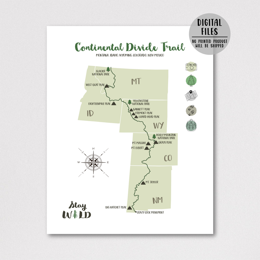 Continental Divide Trail Map | Continental Divide Hiking Trail ...