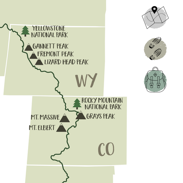 continental divide trail hiking map-continental divide trail map-gift for hiker