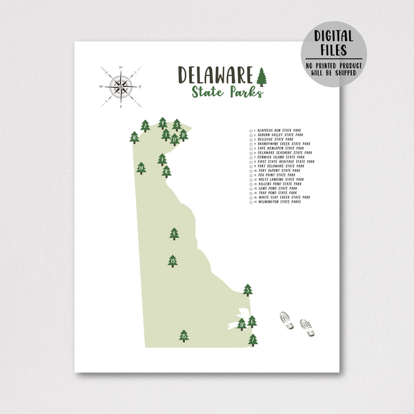 delaware state parks map print-gift for hiker