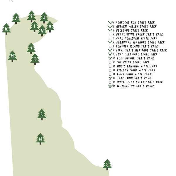 delaware state parks map-delaware state parks checklist