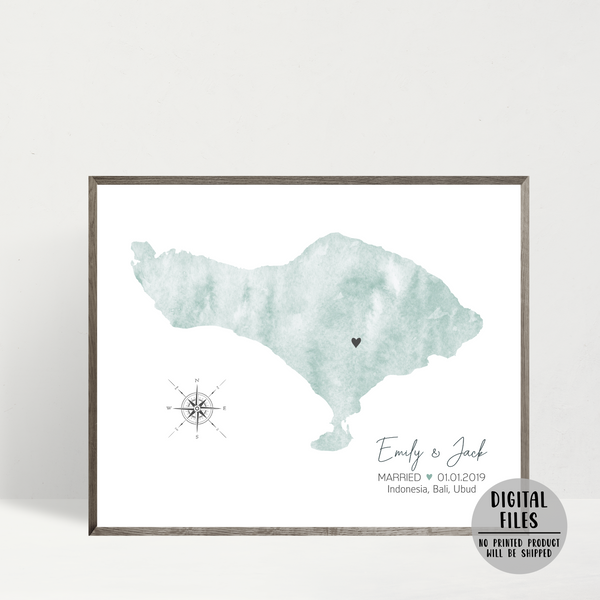 personalized wedding location map-anniversary gift for him-gift for her
