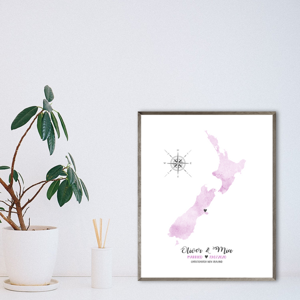 personalized wedding map-special occasion map print-gift for couple
