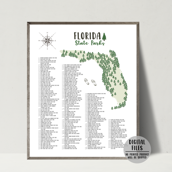 florida state parks map-florida state parks poster
