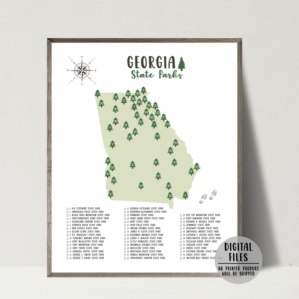 Georgia State Parks Map | Digital Print