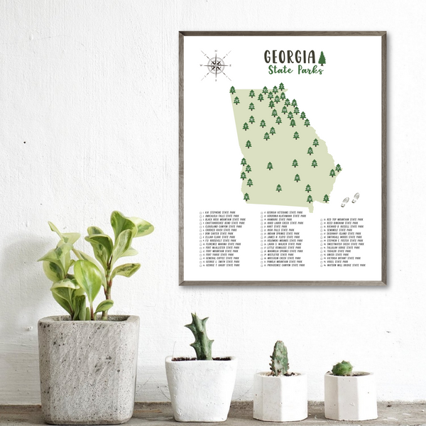 Georgia State Parks Map | Digital Print