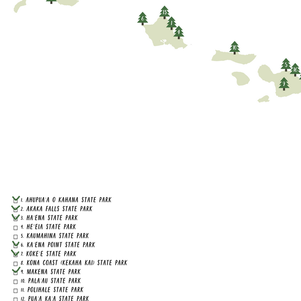hawaii state parks map-hawaii state parks checklist
