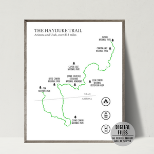 hayduke trail map print-gift for hiker