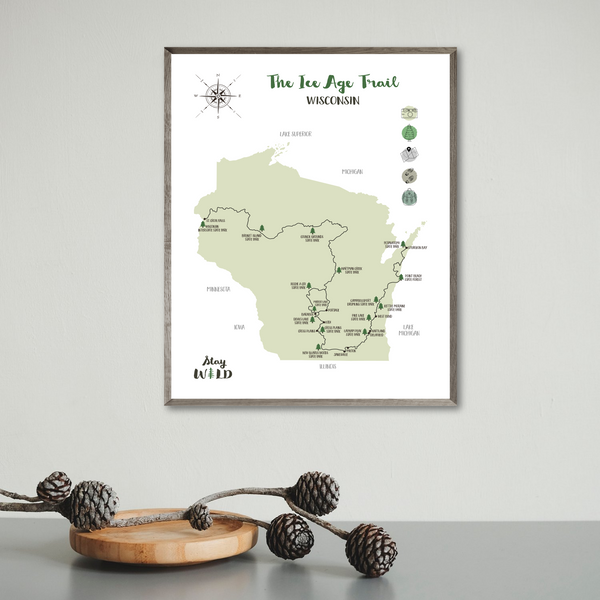 ice age trail map-ice age hiking trail map-wisconsin