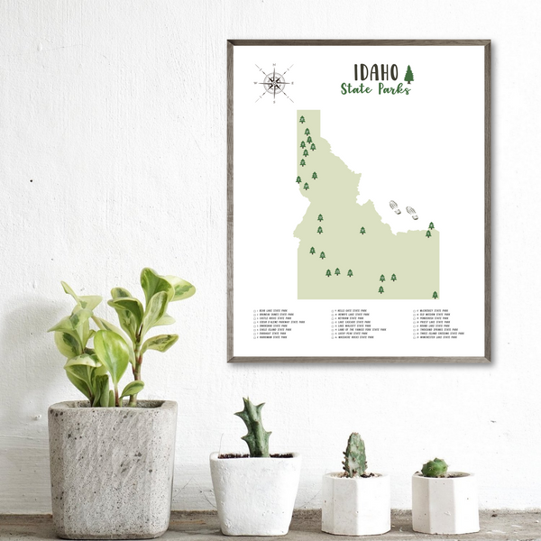 idaho state parks map print-hiking gift ideas