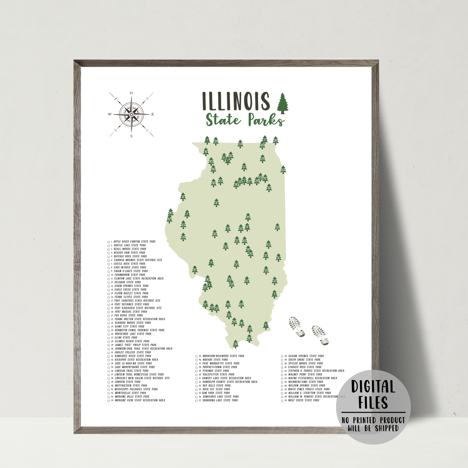 illinois-state-parks-map-gift-for-hiker-illinois-map-nomadic-spices for Free Printable Map Of Illinois Illinois State Parks Map | Gift For Hiker | Illinois Map – Nomadic Spices for Free Printable Map Of Illinois