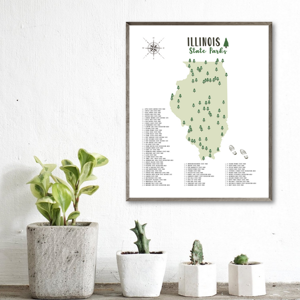 illinois state parks map-hiking gift ideas