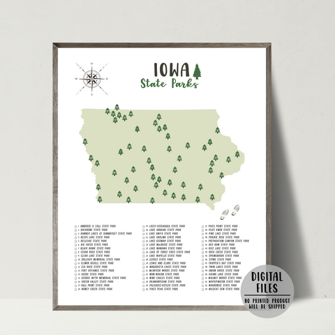 Iowa state parks map-gift for hiker