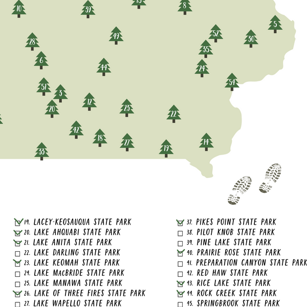 Iowa state parks map-Iowa state parks checklist