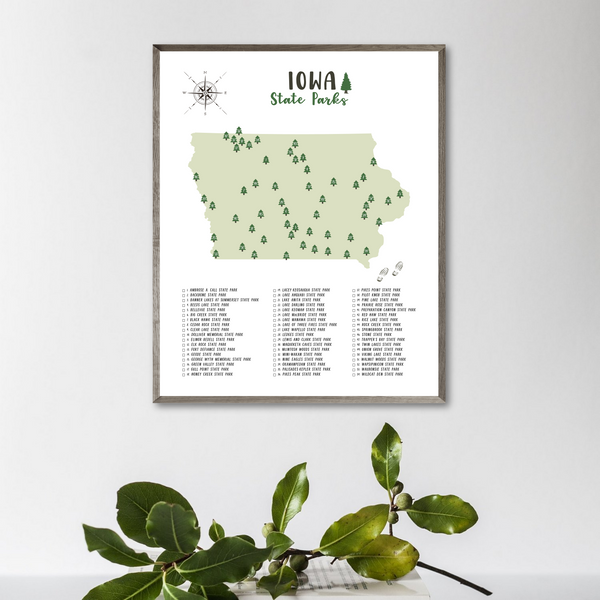 Iowa state parks map-gift for adventurer