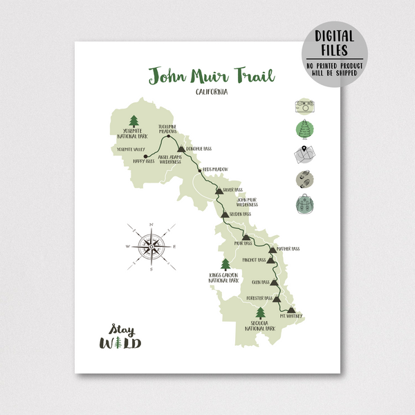 john muir trail map-john muir hiking map