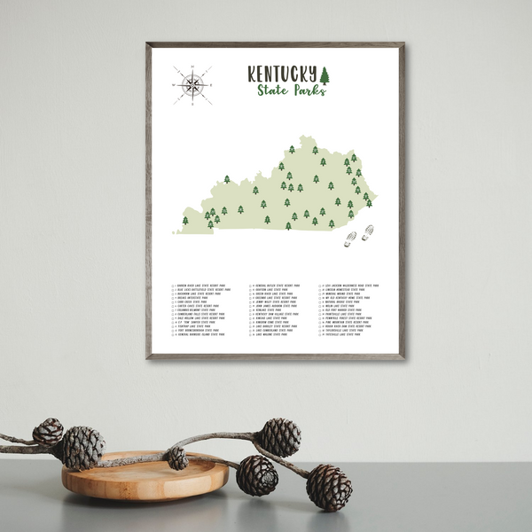 kentucky state parks map print-camper van decor