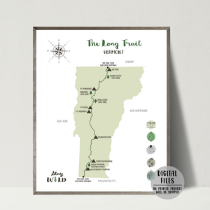 the long trail map-the long trail hiking map
