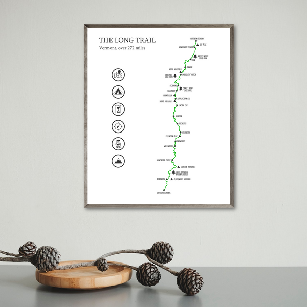 the long trail map poster-travel gift ideas
