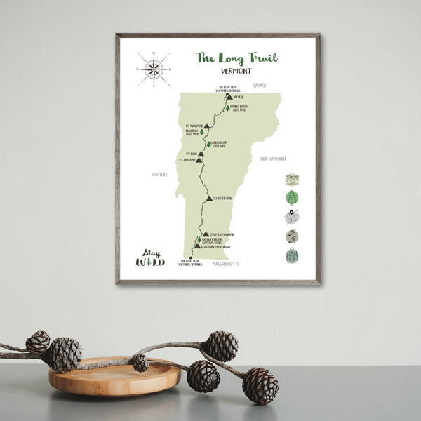 the long trail map-the long trail hiking map-adventure map