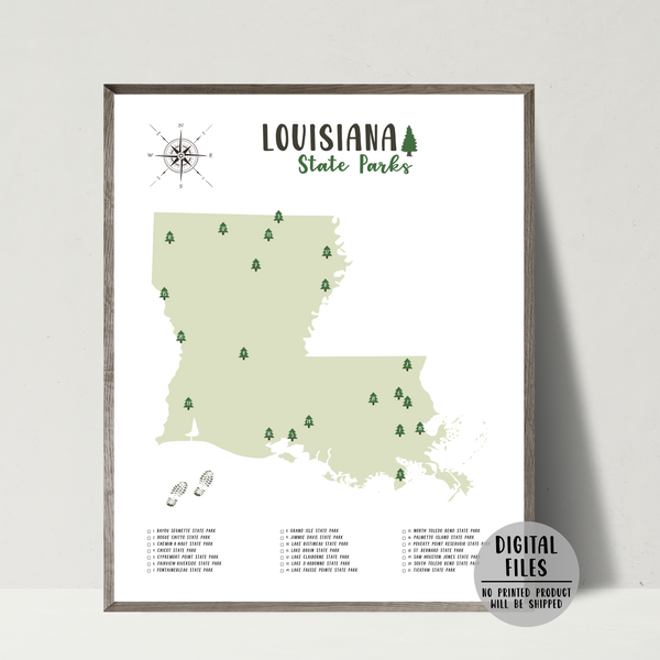 louisiana state parks map-gift for adventurer