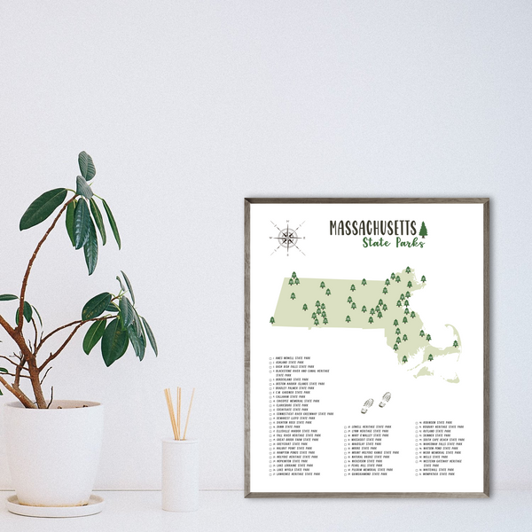 massachusetts state parks map-gift for adventurer