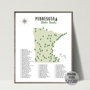 minnesota state parks map-gift for him-gift for her