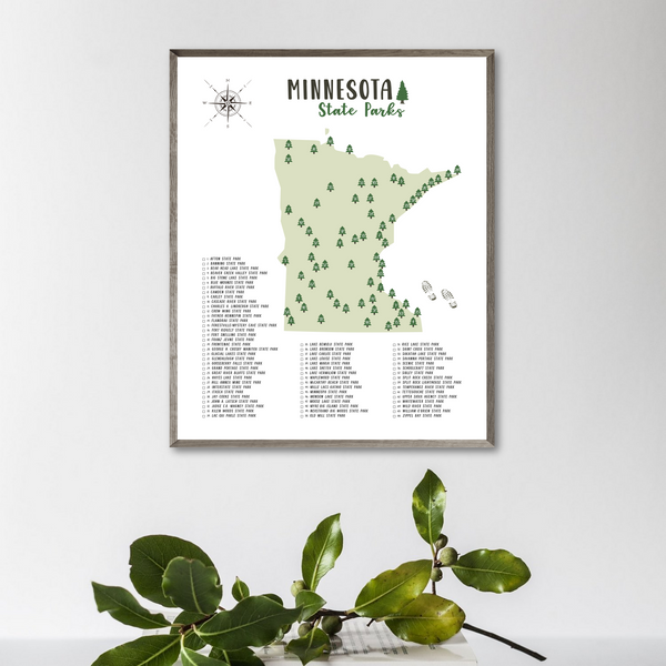 minnesota state parks map print-gift for hiker