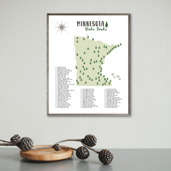 minnesota state parks map-hiking gift ideas-adventure map