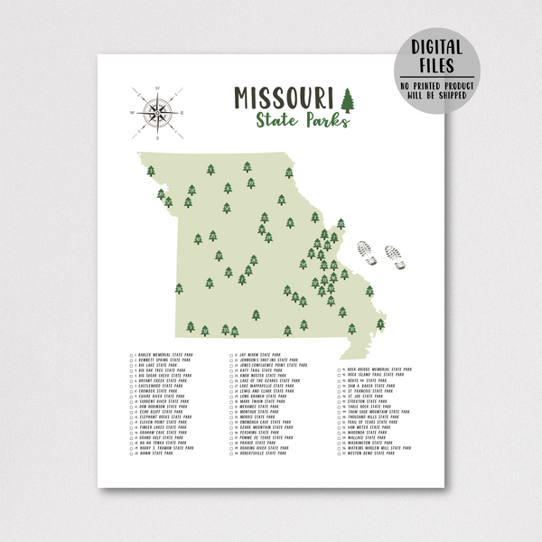 missouri state parks map print-gift for hiker