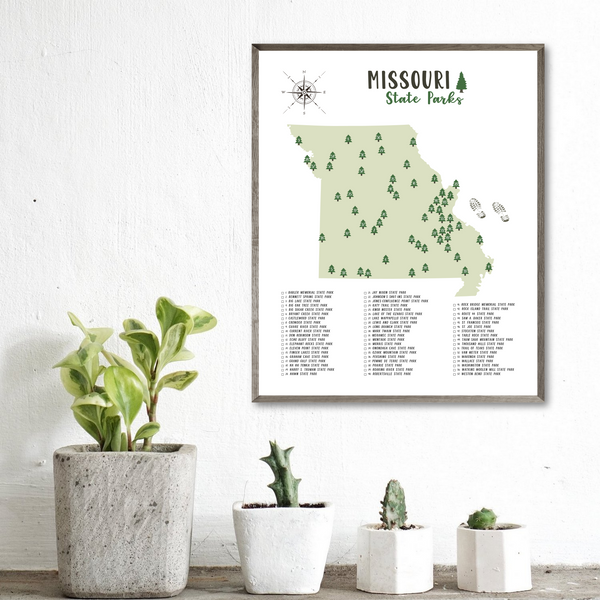 missouri state parks map poster-gift for him-adventure map