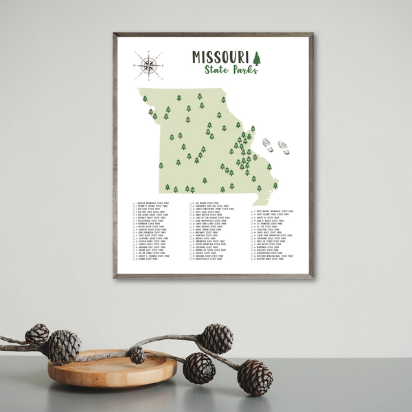 missouri state parks map poster-gift for traveler