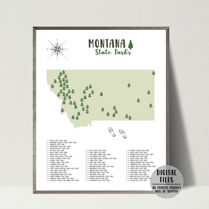 montana state parks map-gift for traveler