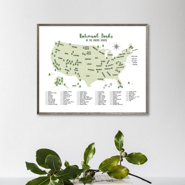 Usa national parks list-national parks checklist-travel gift