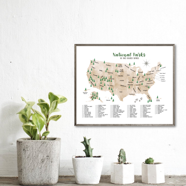 national parks of united states-63 national parks map-travel gift ideas