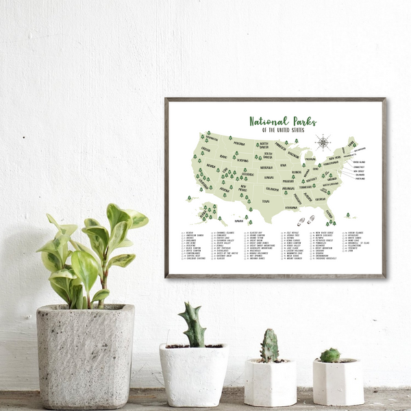 US national parks map poster-travel gift ideas