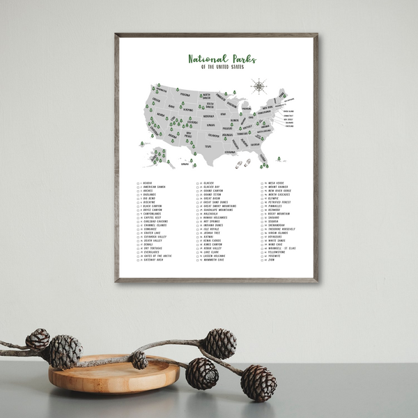 US National Parks Map-Gift For Hiker-Gift For Adventurer