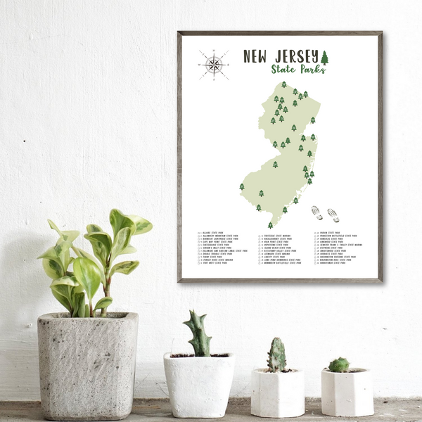 new jersey state parks map print-hiking gift ideas