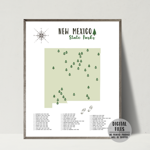 new mexico state parks map-gift for husband