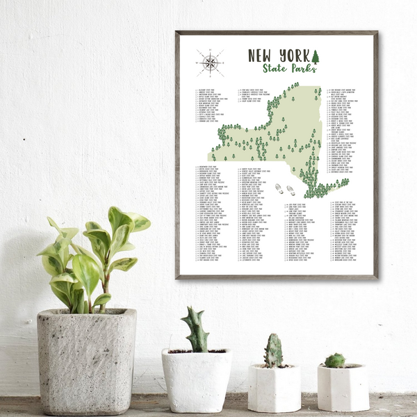 new york state parks map print-gift for adventurer-gift for him