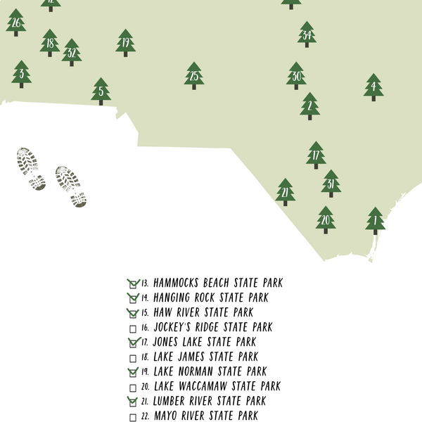 north carolina state parks map-north carolina state parks checklist