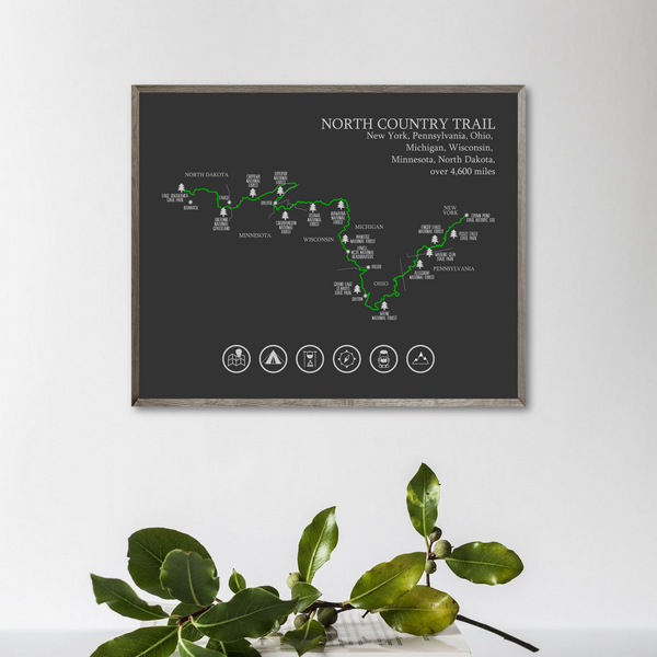 north country trail map print-adventure gift